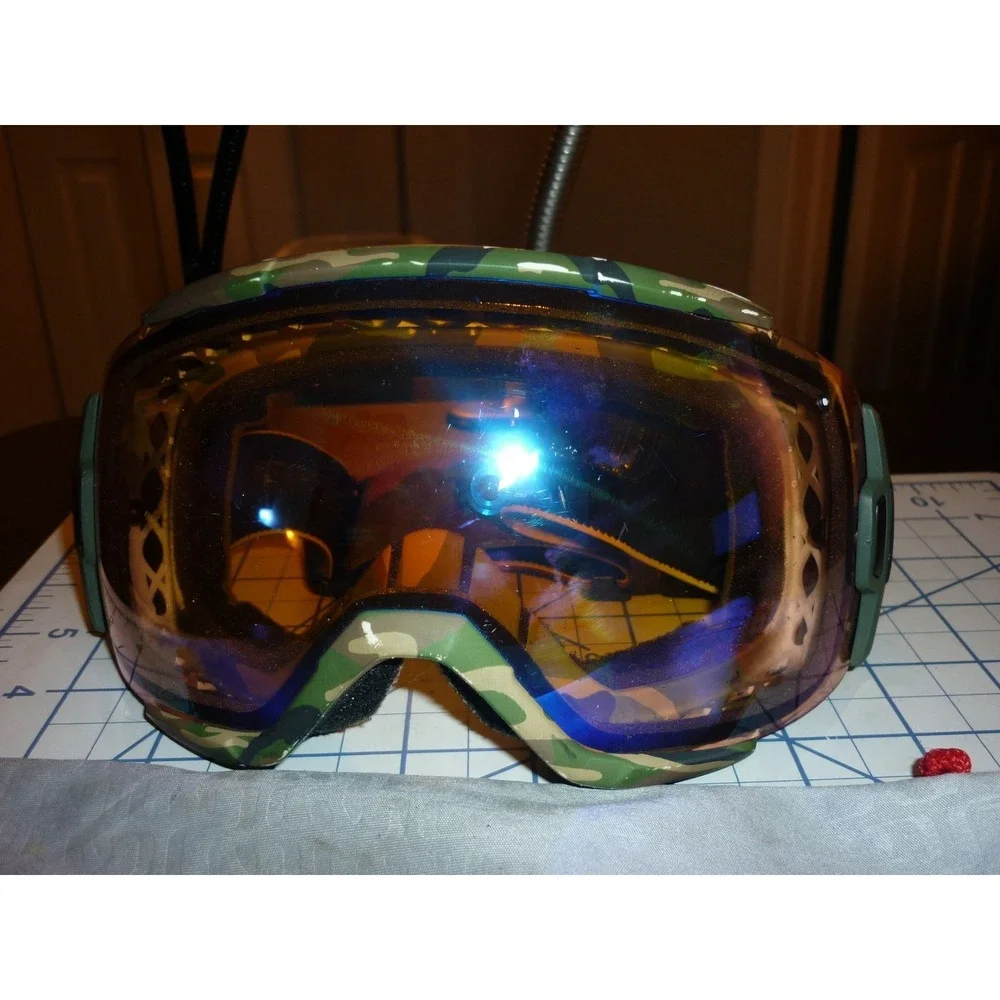 Smith Optics Snow Goggles Camo Frame Plaid Tiger Stripe Strap Mirrored Lens
